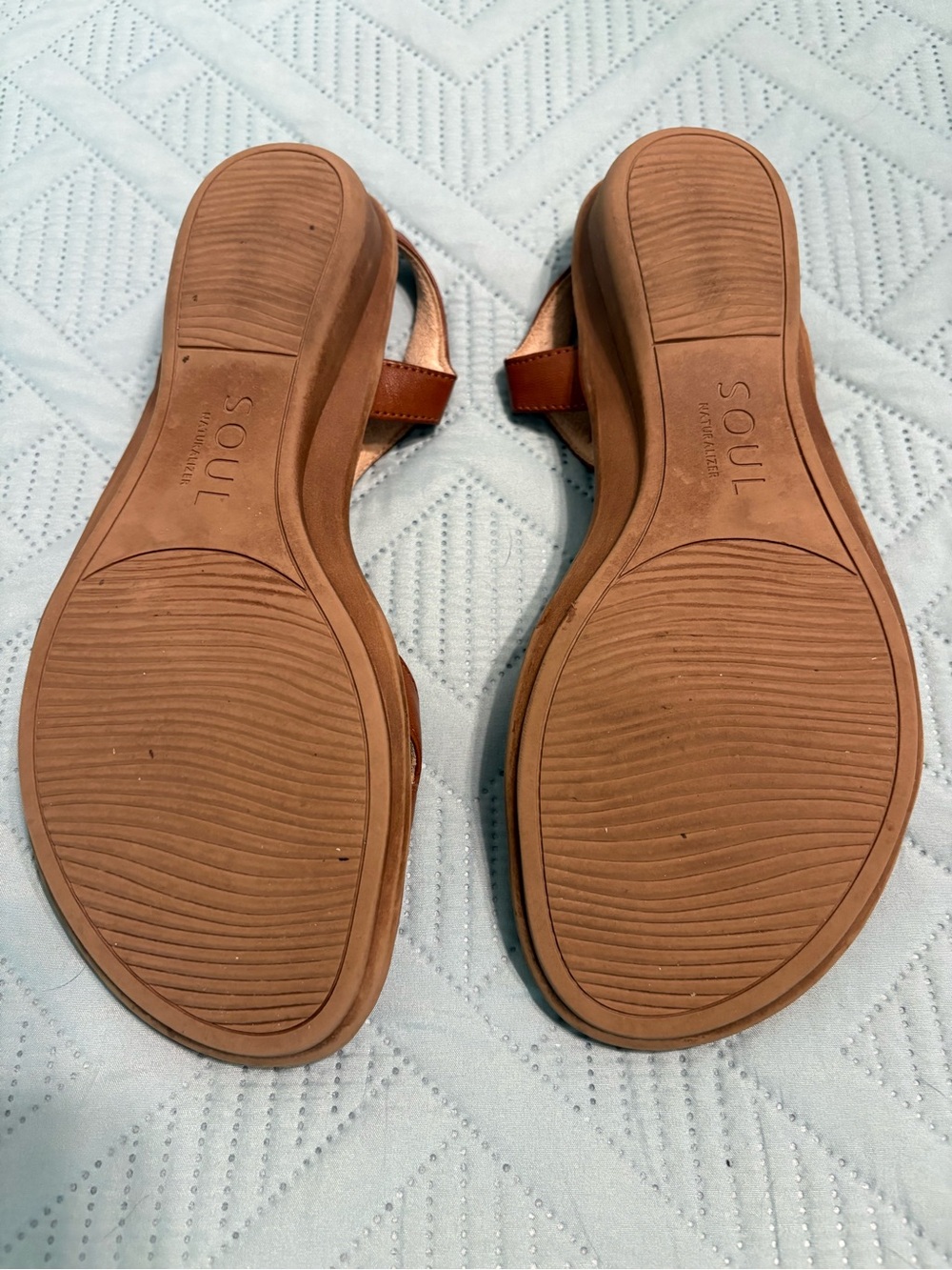 SOUL Naturalizer Solo Sandals Toffee Brown Women’s Size 10 Strappy 1 Inch Heel - Picture 9 of 10